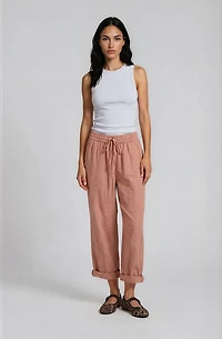 Roll Up Culottes - Coral