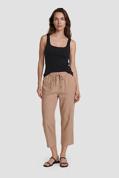 Tie Up Capris - Taupe