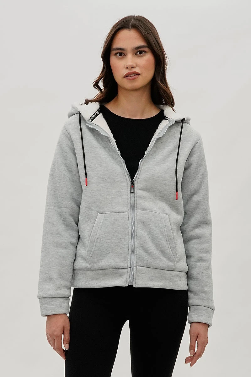 Canada Weather Gear Sherpa Lined Zip Up Lightweight Jacket