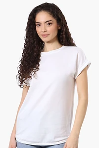 Sport Basic Cuffed Sleeve Tee - White