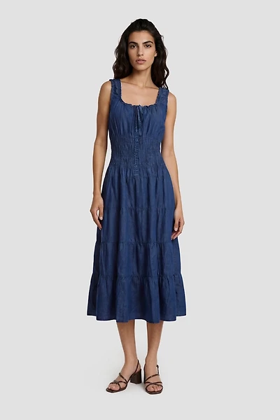 Sleeveless Tiered Midi Dress