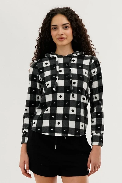 Plaid Hooded Pajama Top