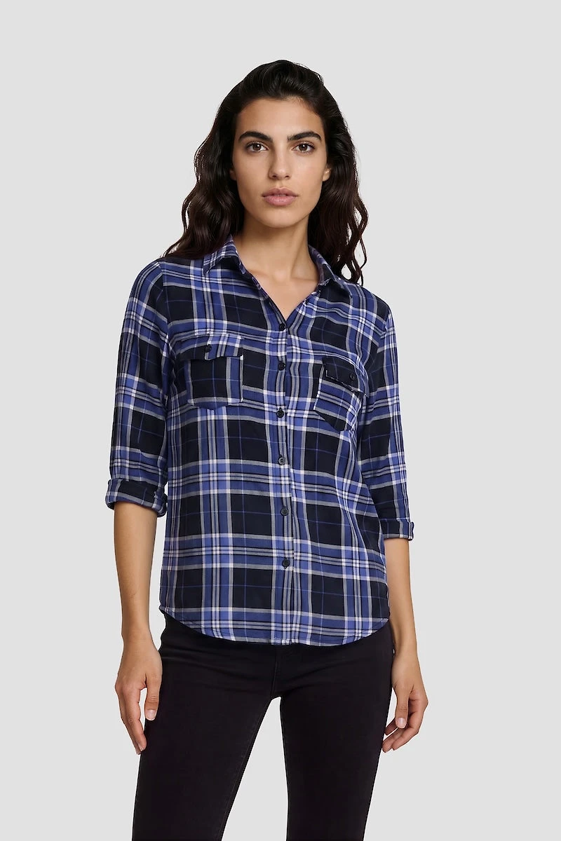 Plaid Button-Up Shirt