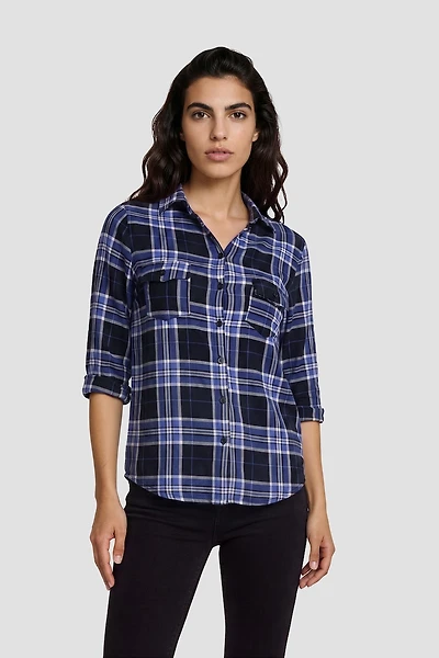 Plaid Button-Up Shirt