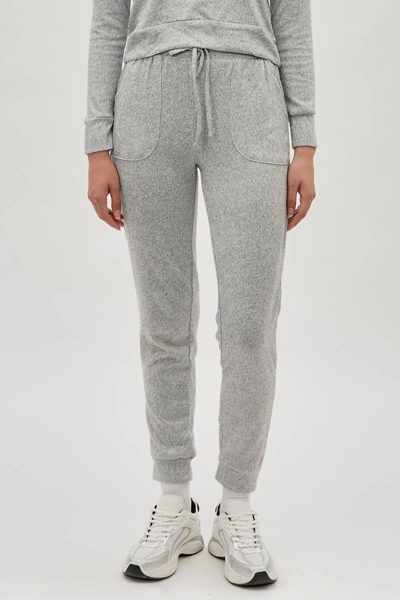 Fahrenheit Tie Waist Knit Joggers - Grey