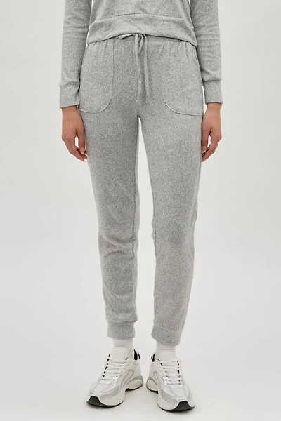 Fahrenheit Tie Waist Knit Joggers - Grey