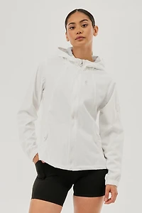 Hooded Zip Up Lightweight Jacket - White