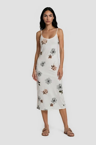 Spaghetti Strap Midi Dress - White