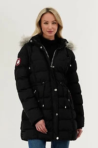 Canada Weather Gear Tie Waist Puffer Parka Jacket