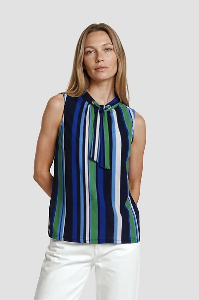 Sleeveless Printed Top - Teal