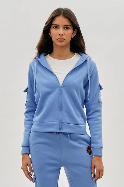 Fahrenheit Utility Pocket Zip Up Hoodie