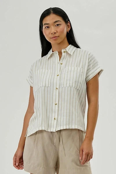 Beechers Brook Striped Short Sleeve Shirt