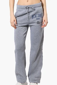 Fahrenheit New York Print Fleece Sweatpants - Grey