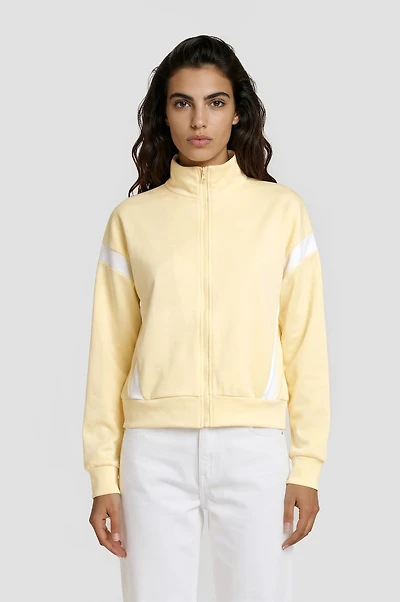 Contrast Zip Up - Yellow