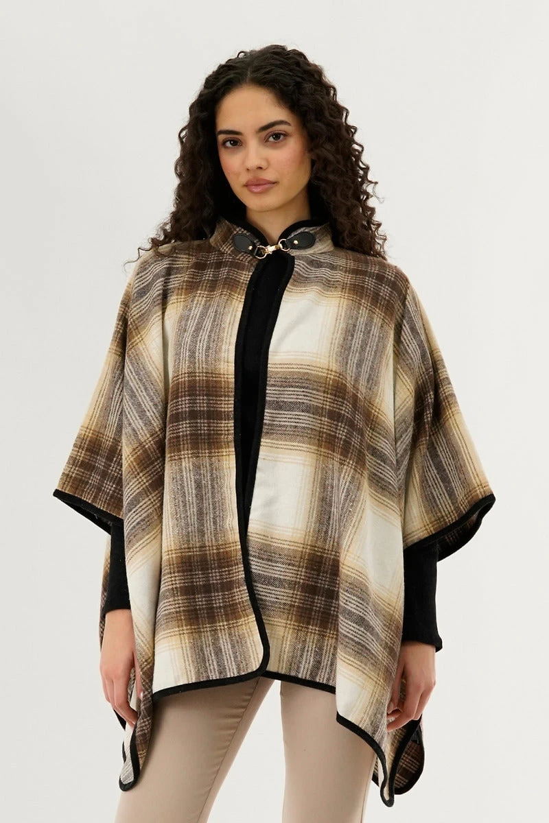 Canada Weather Gear Plaid Tartan Poncho