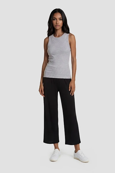 Foldover Wide Leg Cropped Pants