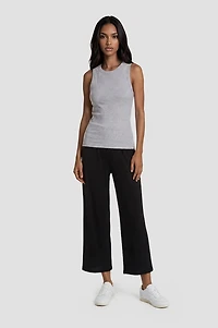 Foldover Wide Leg Cropped Pants