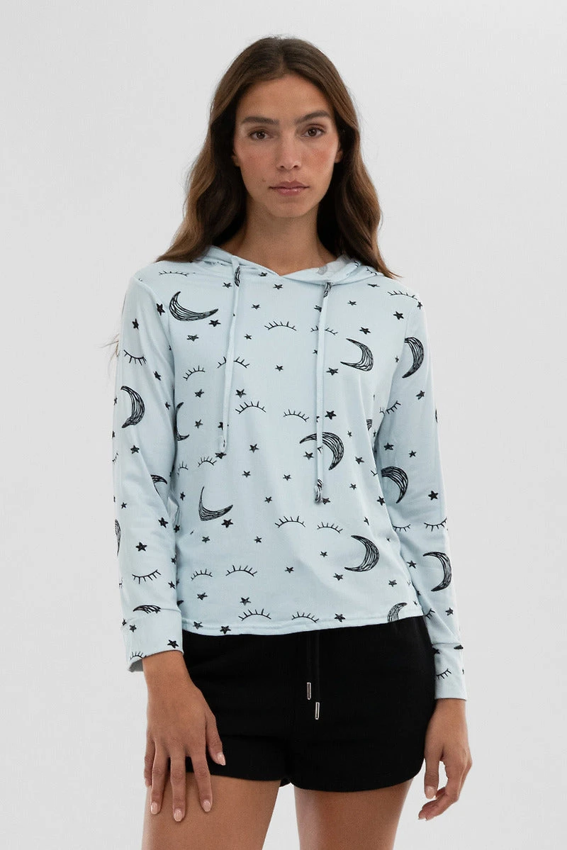 Canada Weather Gear Coffee Print Hooded Pajama Top
