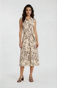 Sleeveless Printed Midi Dress