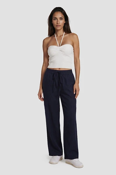 Pants With Drawstrings - Navy