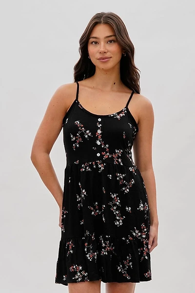 Stylexchange Vintage Floral Henley Day Dress