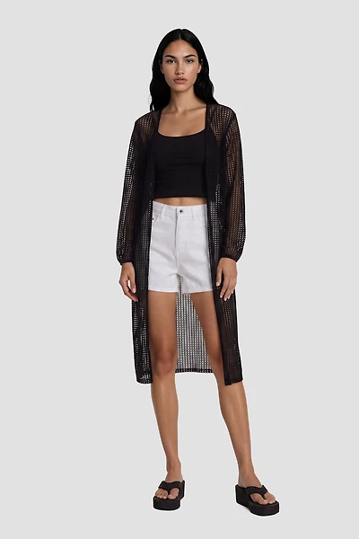 Long Sleeve Open Mesh Cardigan