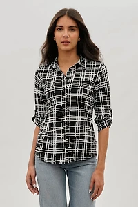 Majora Patterned Collared Blouse