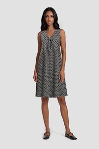 V-Neck Sleeveless Trapeze Dress