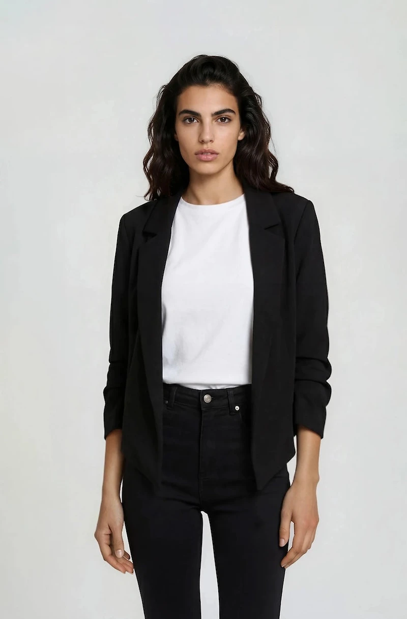 Cropped Open Blazer