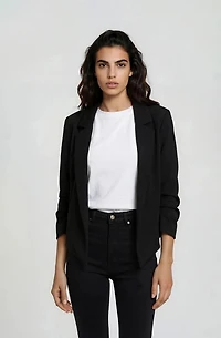 Cropped Open Blazer