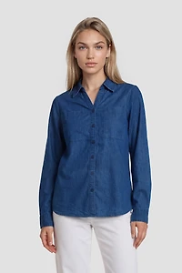 Long Sleeve Button Up Shirt - Blue