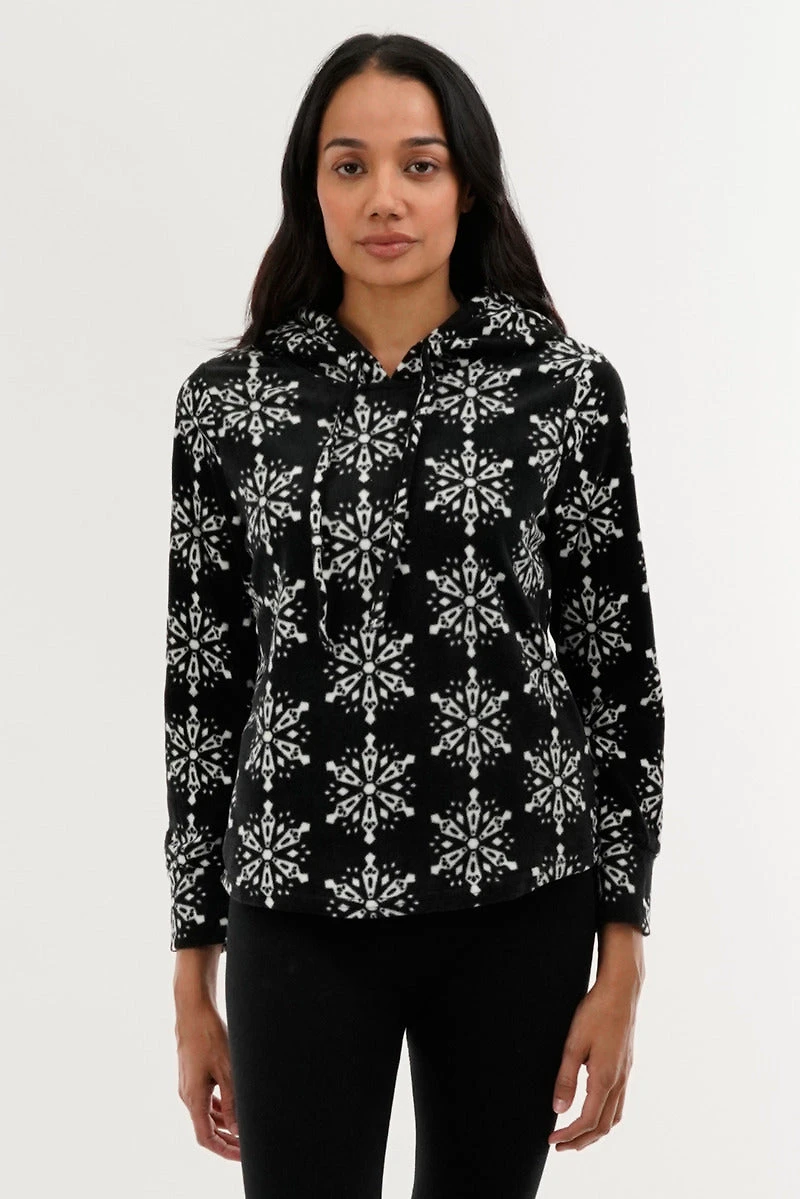 Canada Weather Gear Festive Print Hooded Pajama Top