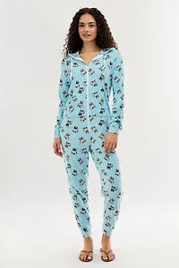 Canada Weather Gear Pug Print Fleece Onesie - Aqua