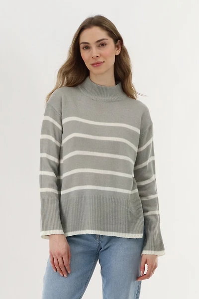 Beechers Brook Striped Knit Pullover Sweater