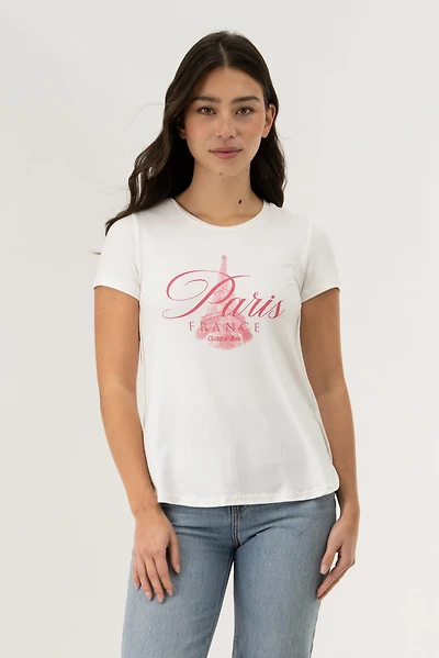 Stylexchange Crewneck Paris Tee - White