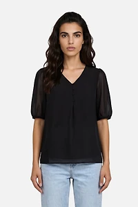 Short Sleeve Top With Buttons