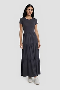 Short Sleeve Tiered Maxi Dress