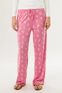 Canada Weather Gear Dog Print Wide Let Pajama Pants - Pink