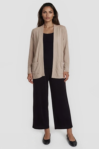 Open Cardigan With Pockets - Taupe