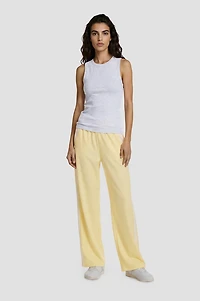 Contrast Wide Leg Pants - Yellow