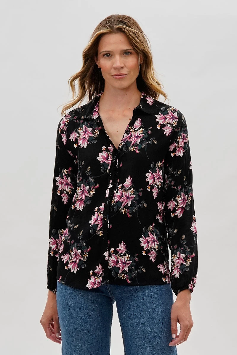 Beechers Brook Floral Button Down Blouse