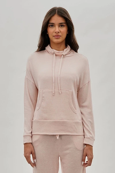 Fahrenheit Cowl Neck Sweatshirt - Blush