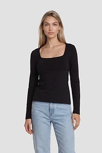 Long Sleeve Square Neck Shirt