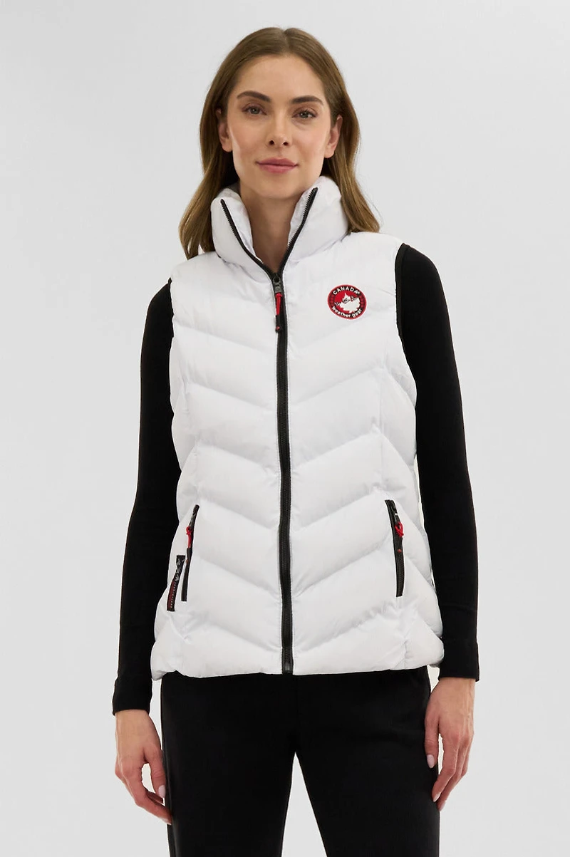 Chevron Bubble Vest - White