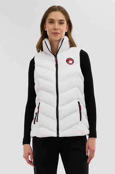 Chevron Bubble Vest - White