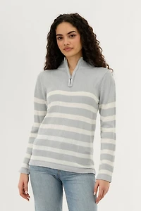 Canada Weather Gear Striped Half Zip Pullover Sweater