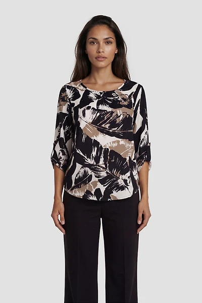 Boat Neck Printed Shirt - Multi