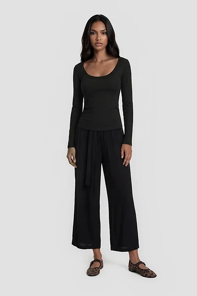 Cropped Pants - Black