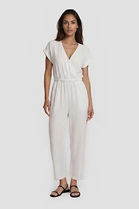 V-Neck Jumpsuit - White