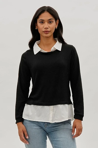 International INC Company Collared Pullover Sweater